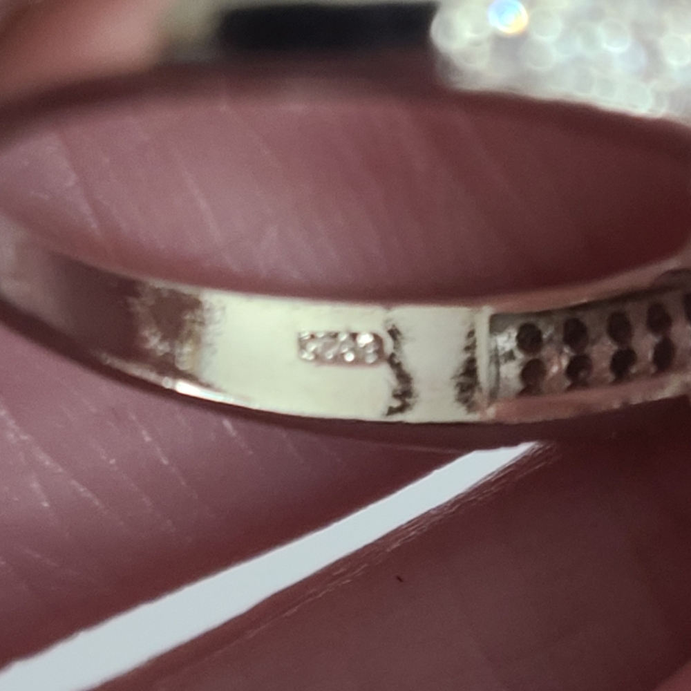 925 Stunning CZ Ring And Band Pave Wedding Engagement Sz 5 6 7 New SPARKLY - Picture 13 of 17